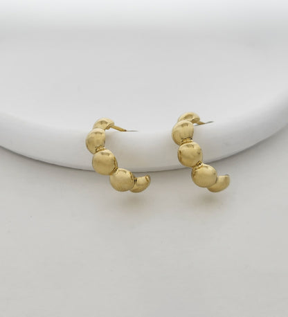 Brinco Bolinha Meia Argola BR0014 Style